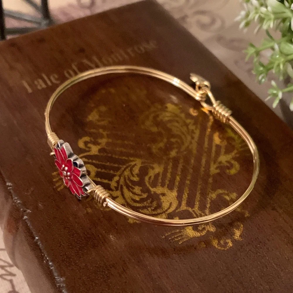 Luca + Danni Gold Bracelet with Poinsettia Flower